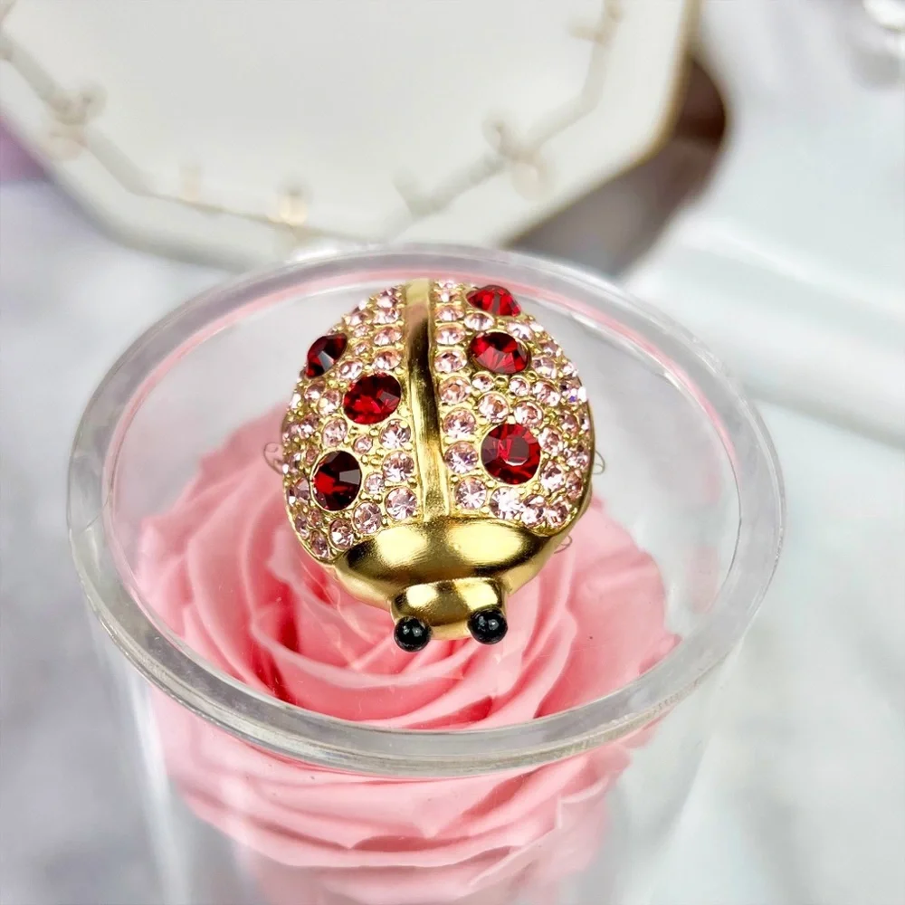 Givenchy Rare Vintage Crystal Lady Bug Brooch